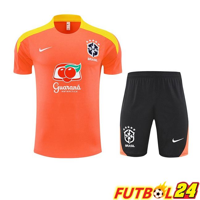 Camiseta Entrenamiento Brasil + Cortos Naranja 2025/2026