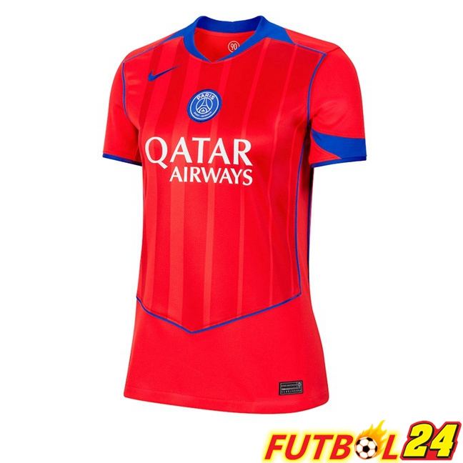 Camisetas De Futbol Paris PSG Mujer Tercera Rojo 2025/2026