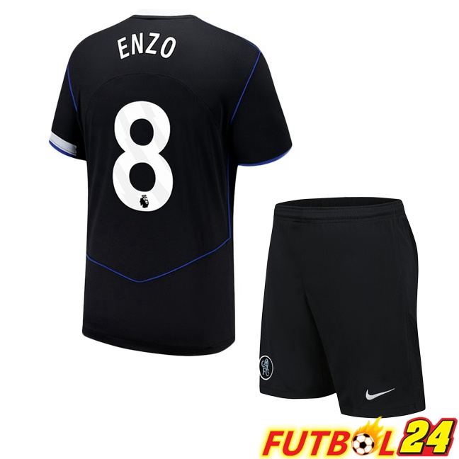 Camisetas De Futbol FC Chelsea (Enzo 8) Ninos Tercera Negro 2025/2026