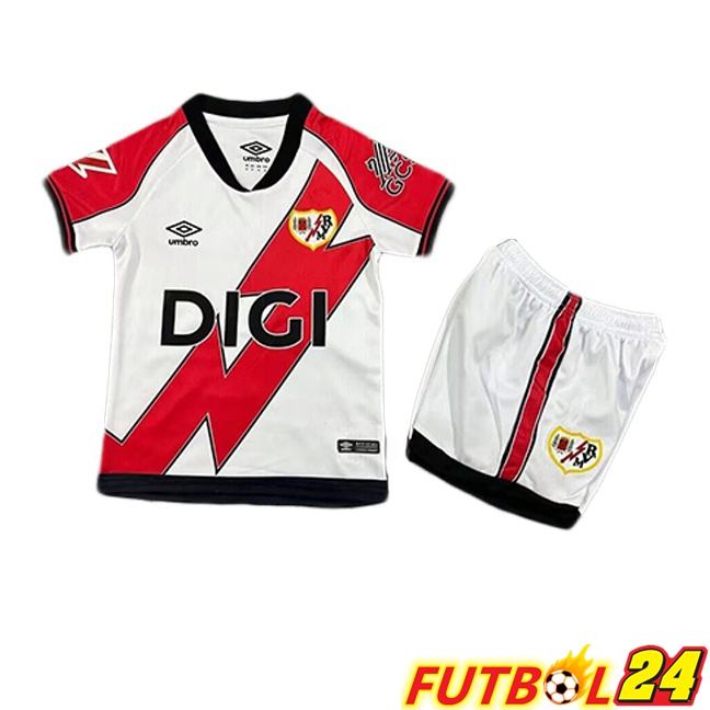 Camisetas De Futbol Rayo Vallecano Ninos Primera Rojo Blanco 2025/2026