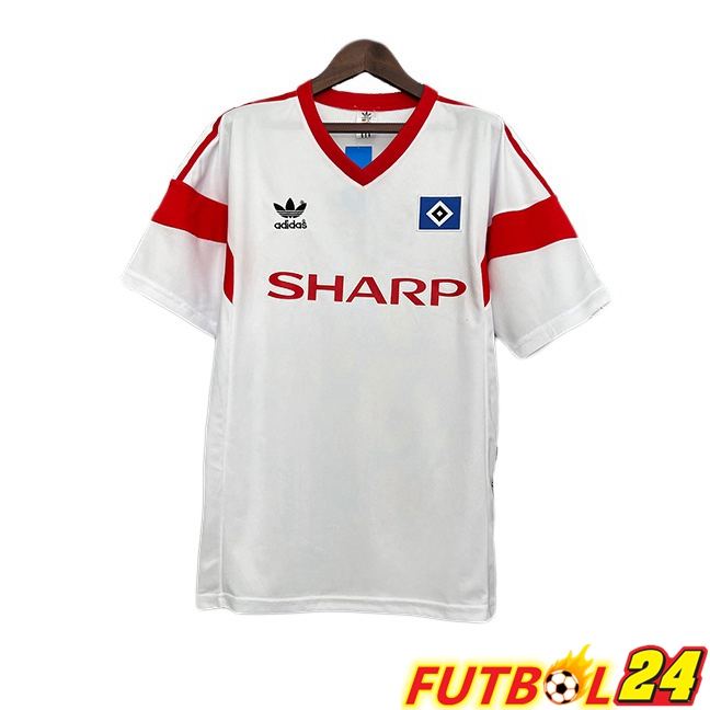 Camisetas De Futbol Hamburger SV Retro Primera Blanco 1988-1989