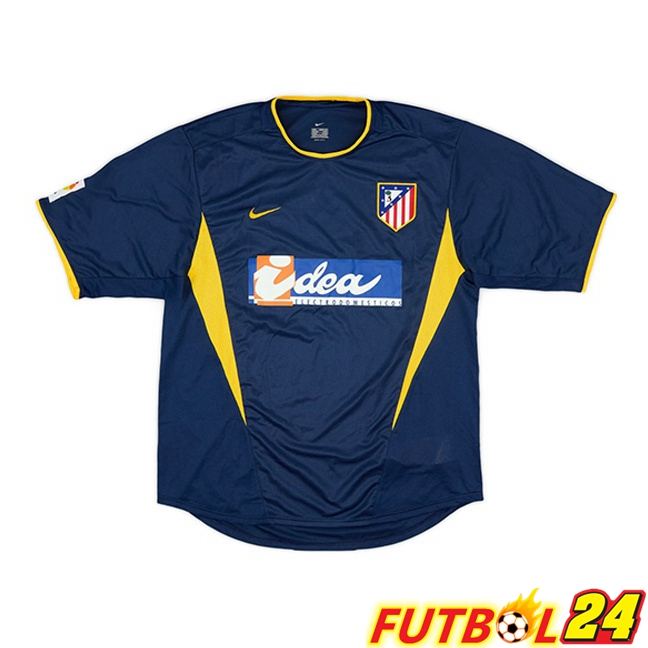 Camisetas De Futbol Atletico Madrid Retro Segunda Azul Real 2002-2003