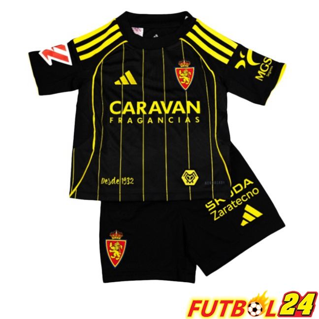 Camisetas De Futbol Real Zaragoza Ninos Segunda Negro 2025/2026