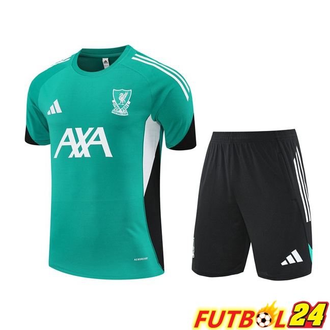 Camiseta Entrenamiento FC Liverpool + Cortos Verde 2025/2026
