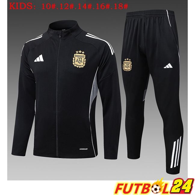 Chandal Equipos De Futbol - Chaqueta Argentina Ninos Negro 2025/2026