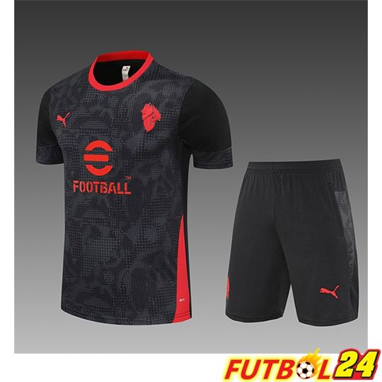 Camiseta Entrenamiento AC Milan Ninos Negro/Gris/Rojo 2025/2026