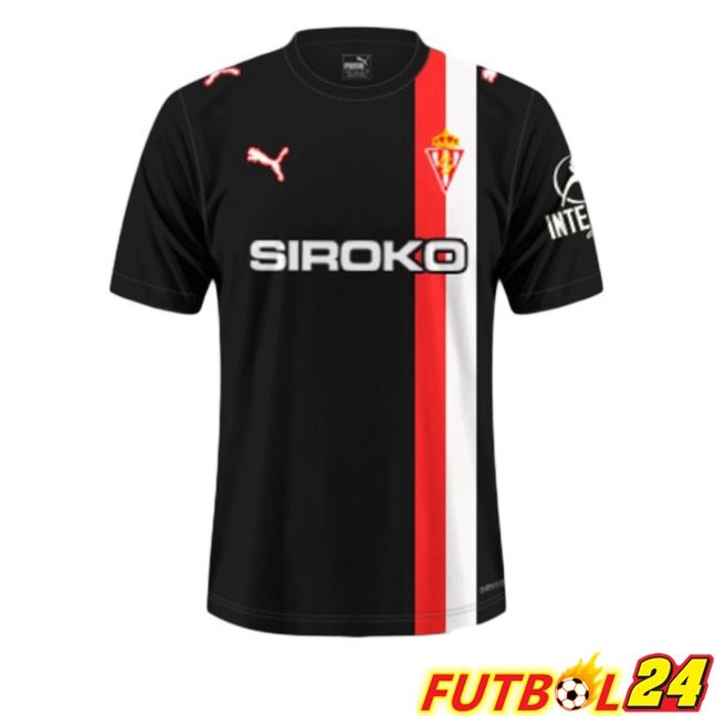 Camisetas De Futbol Sporting Gijon Segunda Negro 2025/2026