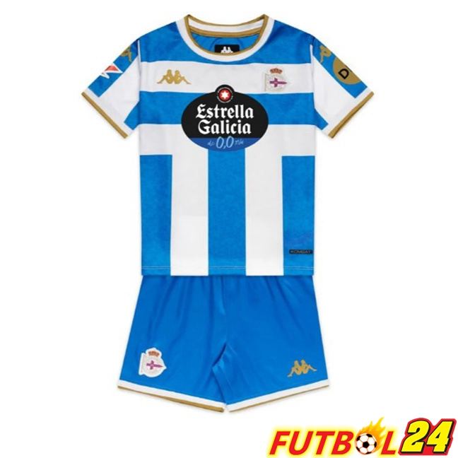 Camisetas De Futbol Deportivo de La Coruna Ninos Primera Azul Blanco 2025/2026
