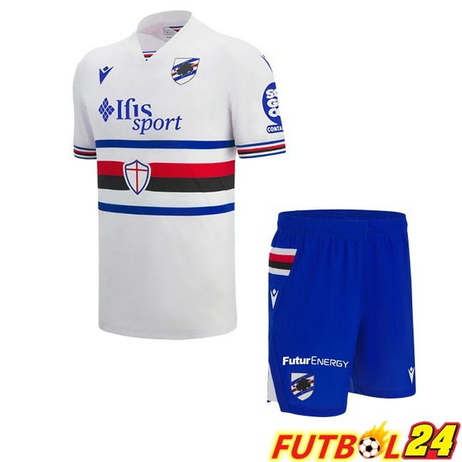 Camisetas De Futbol UC Sampdoria Ninos Segunda Blanco 2025/2026