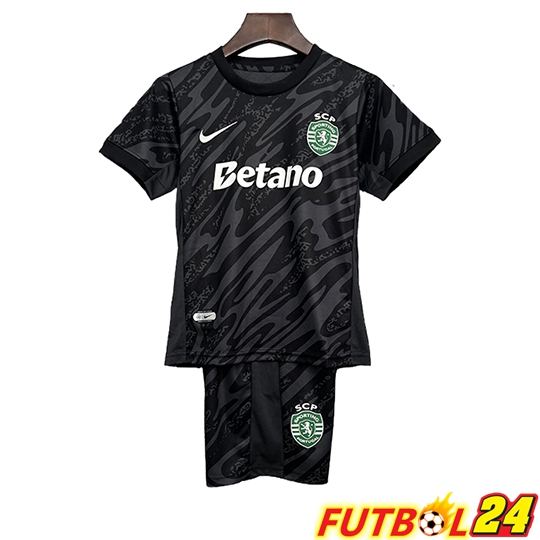 Camisetas De Futbol Sporting SCP Ninos Portero Negro 2025/2026