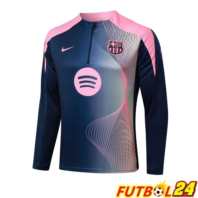 Sudadera De Entrenamiento FC Barcelona Azul Real Rosado 2025/2026
