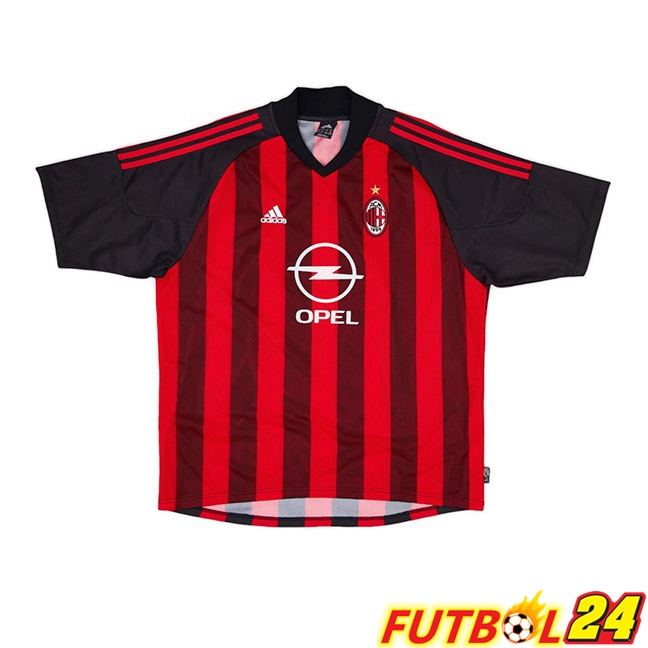 Camisetas De Futbol AC Milan Retro Primera Rojo Negro 2002-2003