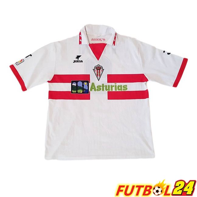 Camisetas De Futbol Sporting Gijon Retro Segunda Blanco 1996-1997