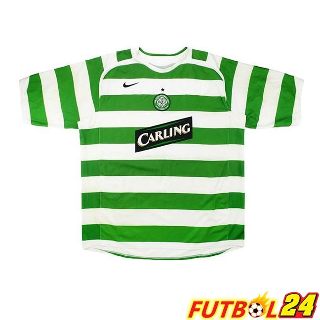 Camisetas De Futbol Celtic FC Retro Primera Verde Blanco 2006-2007