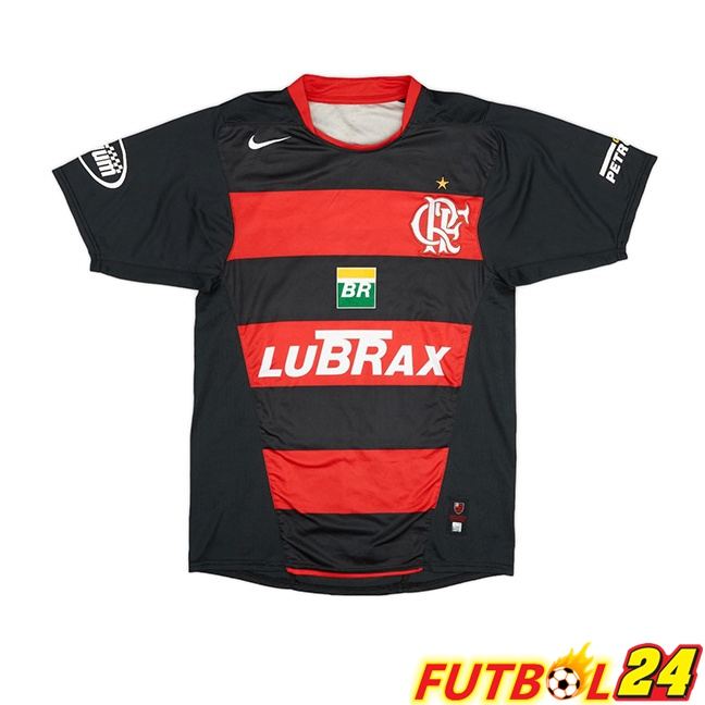 Camisetas De Futbol Flamengo Retro Tercera Negro Rojo 2005-2006
