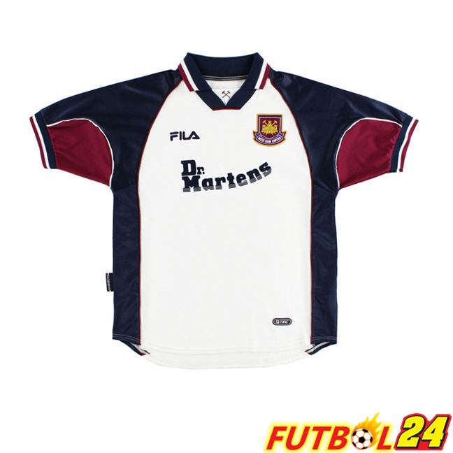 Camisetas De Futbol West Ham United Retro Segunda Blanco Negro 1999-2001