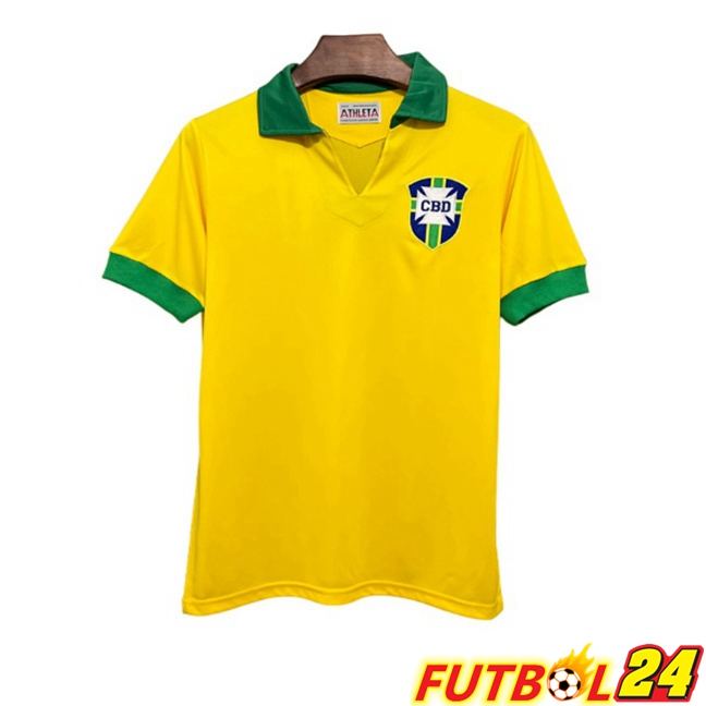 Camisetas De Futbol Brasil Retro Primera Amarillo 1958