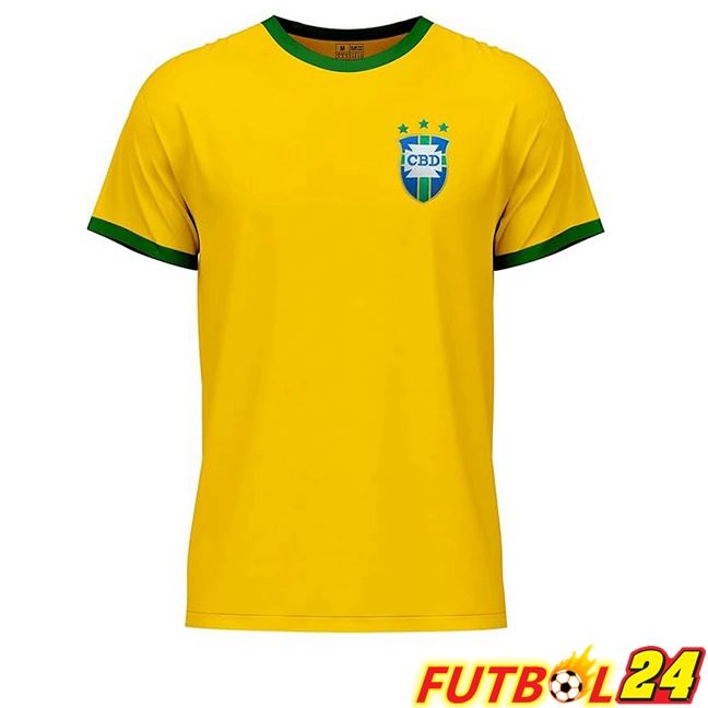 Camisetas De Futbol Brasil Retro Primera Amarillo 1971