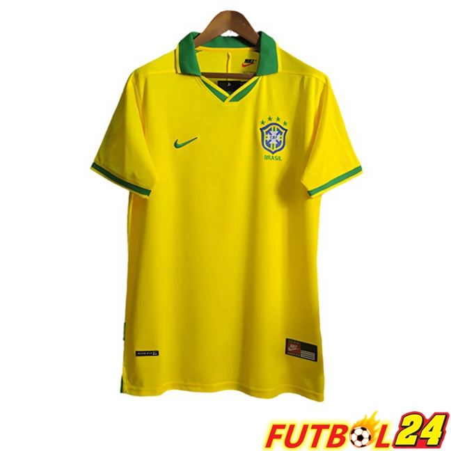 Camisetas De Futbol Brasil Retro Primera Amarillo 1997