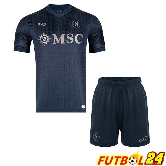 Camisetas De Futbol SSC Napoli EURO Ninos Tercera Negro 2025/2026