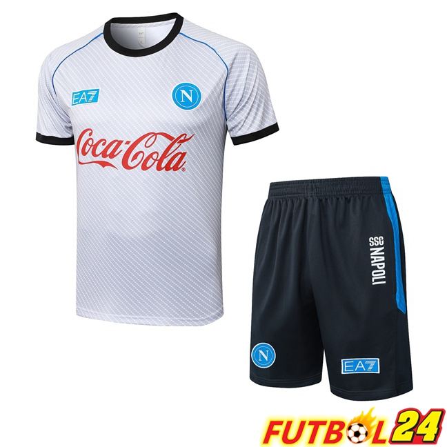 Camiseta Entrenamiento SSC Napoli + Cortos Blanco 2025/2026