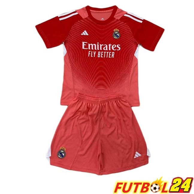 Camisetas De Futbol Real Madrid Ninos Portero Rojo 2025/2026