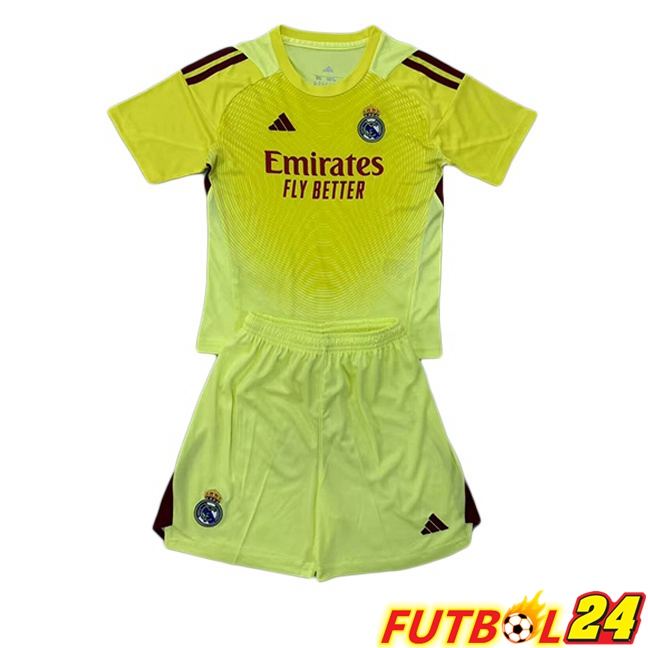 Camisetas De Futbol Real Madrid Ninos Portero Amarillo 2025/2026