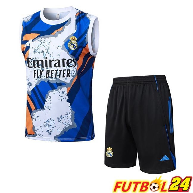 Chalecos De Futbol Real Madrid + Cortos Azul Blanco 2025/2026