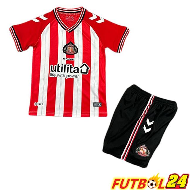Camisetas De Futbol Sunderland AFC Ninos Primera Rojo Blanco 2025/2026