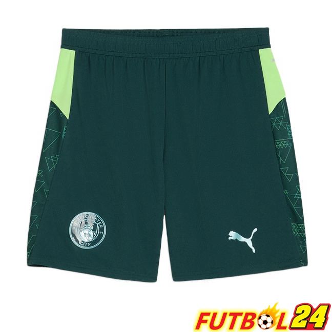 Cortos de Futbol Manchester City Cuarta Verde 2025/2026