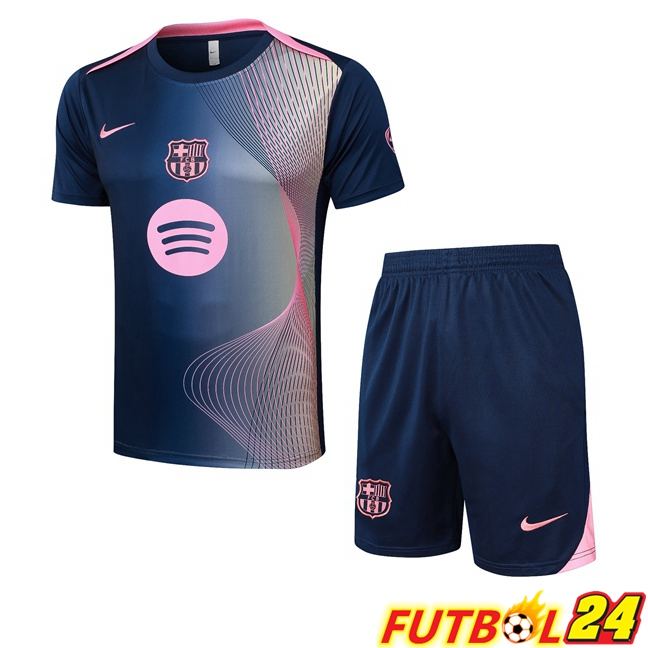 Camiseta Entrenamiento FC Barcelona + Cortos Rosado Azul Real 2025/2026
