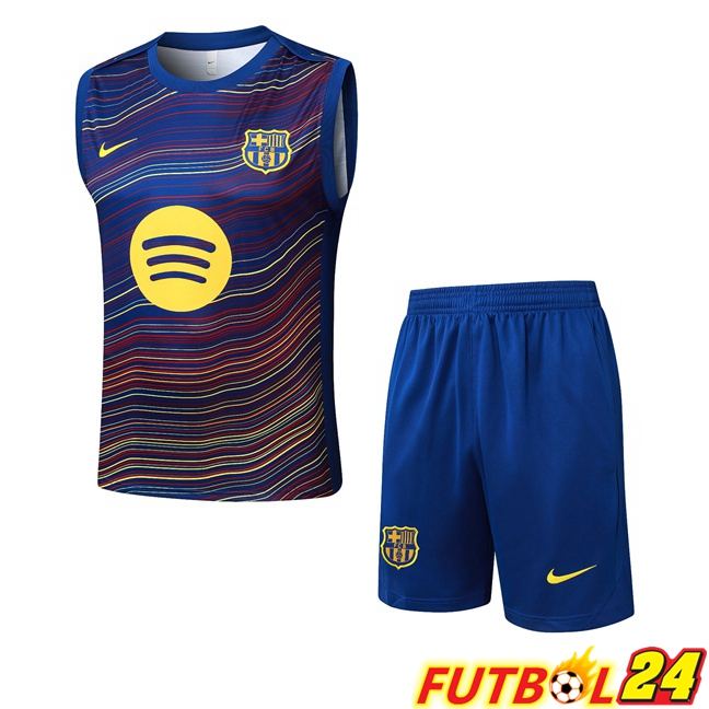 Chalecos De Futbol FC Barcelona + Cortos Púrpura Azul Real 2025/2026