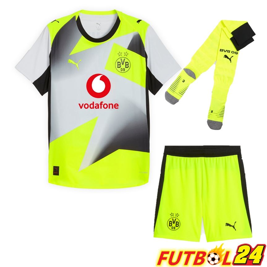 Camisetas De Futbol BVB Dortmund Segunda (Cortos + Calcetines) 2025/2026