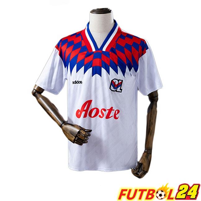 Camisetas De Futbol lyon OL Retro Primera Edición Especial Blanco 1995-1996