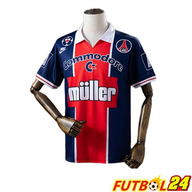 Camisetas De Futbol Paris PSG Retro Segunda Azul Real 1991-1992