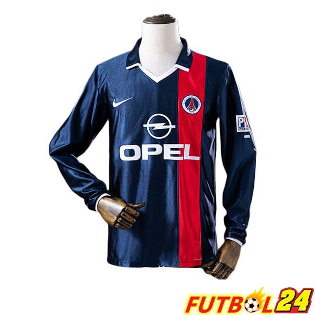 Camisetas De Futbol Paris PSG Retro Primera Manga Larga Azul Real 2001-2002