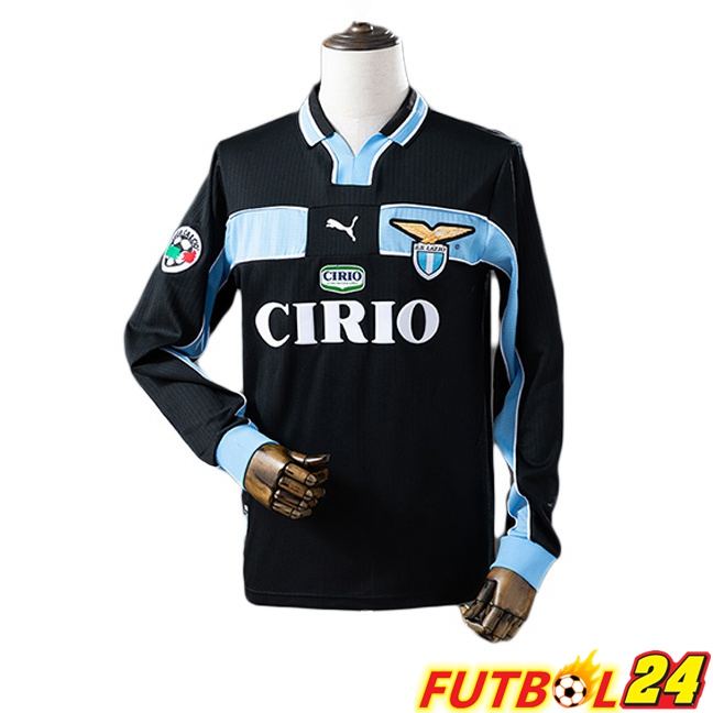 Camisetas De Futbol SS Lazio Retro Segunda Manga Larga Negro 1998-2000