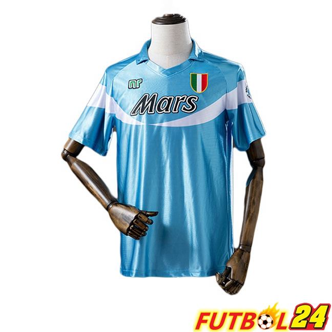 Camisetas De Futbol SSC Napoli Retro Primera Édition Especial Azul 1990-1991