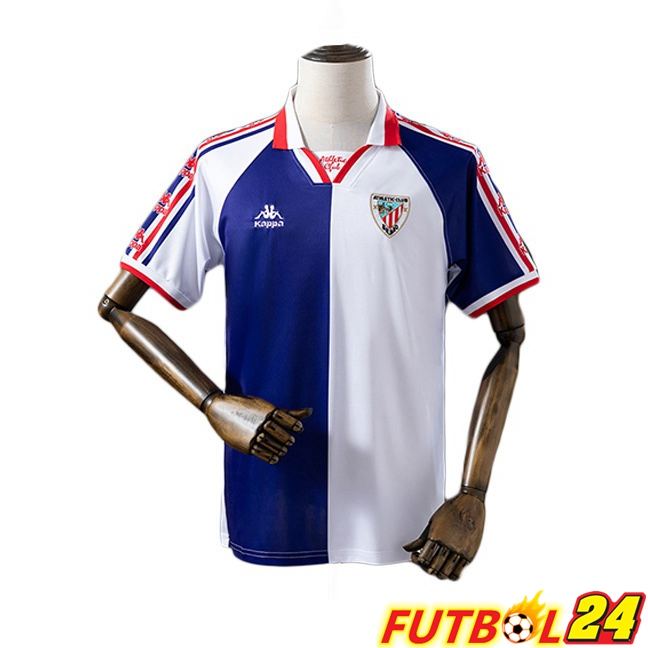 Camisetas De Futbol Athletic Club Retro Segunda Azul Blanco 1995-1997
