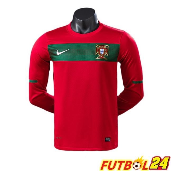 Camisetas De Futbol Portugal Retro Primera Manga Larga Rojo 2010