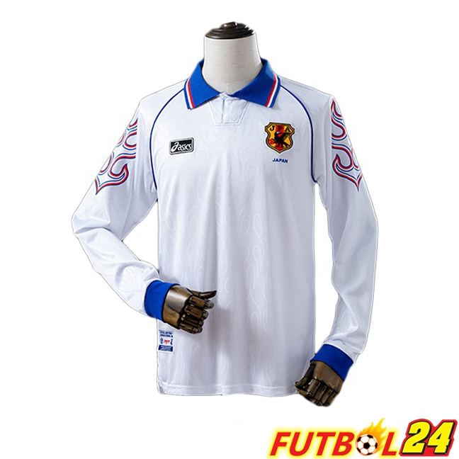 Camisetas De Futbol Japon Retro Segunda Manga Larga Blanco 1998