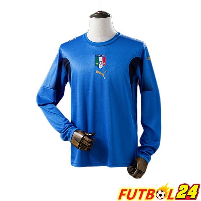 Camisetas De Futbol Italia Retro Primera Manga Larga Azul 2006