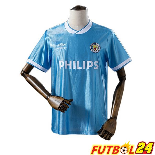 Camisetas De Futbol Manchester City Retro Primera Azul 1986-1987
