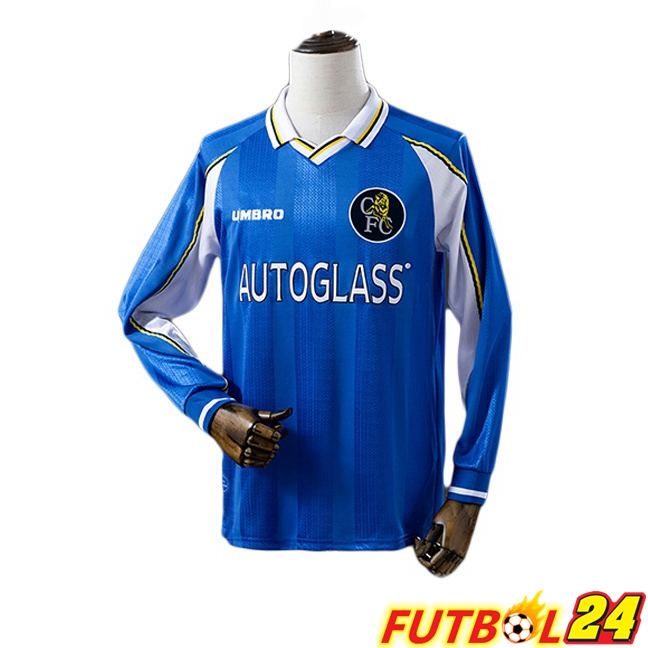 Camisetas De Futbol FC Chelsea Retro Primera Manga Larga Azul 1997-1999