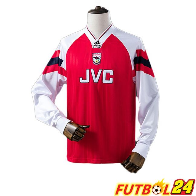 Camisetas De Futbol Arsenal Retro Primera Manga Larga Rojo 1992-1994