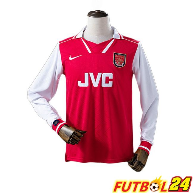 Camisetas De Futbol Arsenal Retro Primera Manga Larga Rojo 1996-1997