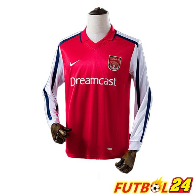 Camisetas De Futbol Arsenal Retro Primera Manga Larga Rojo 2001-2002