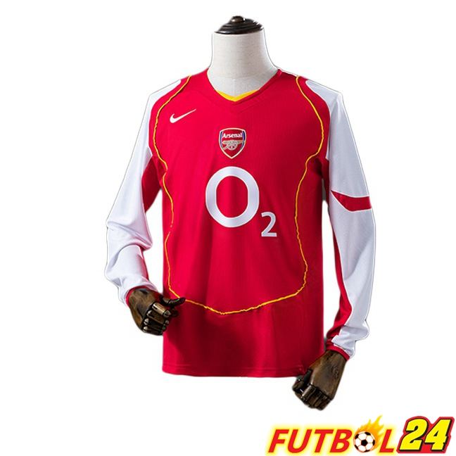 Camisetas De Futbol Arsenal Retro Primera Manga Larga Rojo 2004-2005