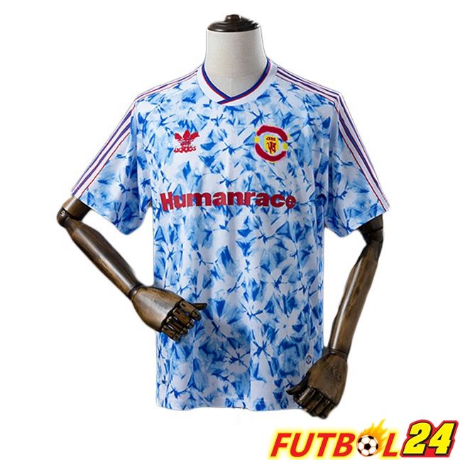 Camiseta Man United Human Race Retro Edición Especial Azul Blanco 2020-2021