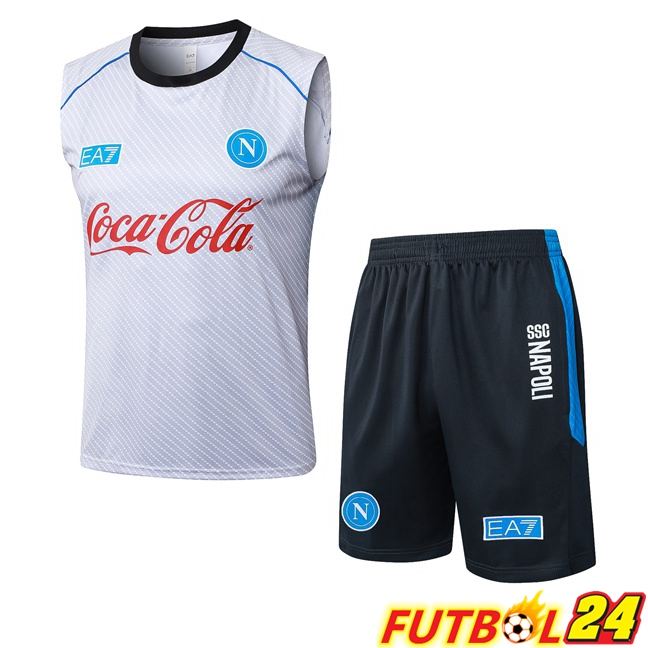 Chalecos De Futbol SSC Napoli + Cortos Blanco 2025/2026